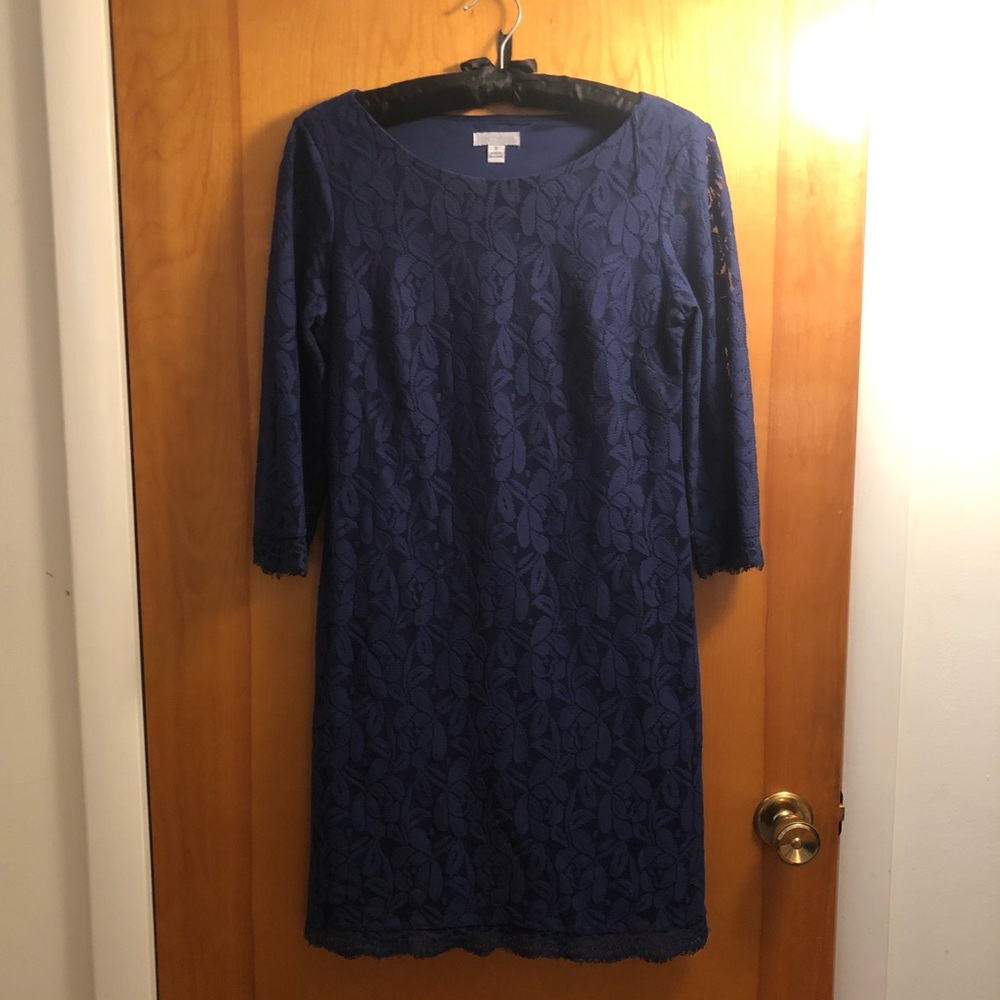 Navy Blue Lace Dress